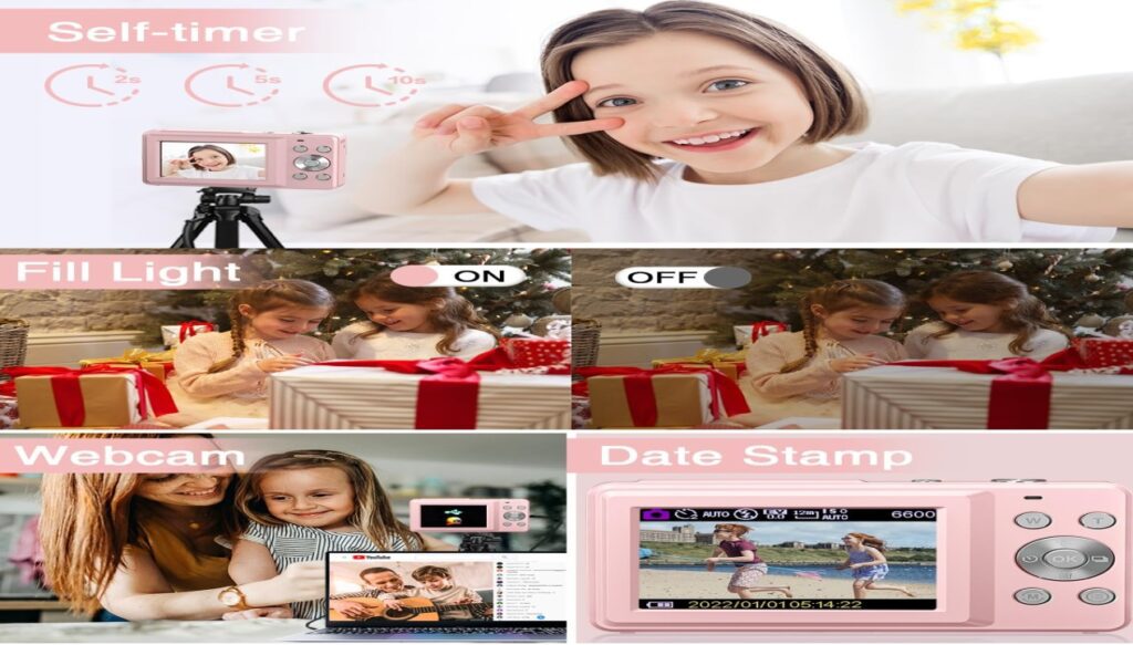 Full HD 1080P 44MP Kids Best Digital Camera with 16X Zoom